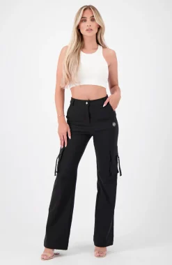 BELTED CARGO broek | Zwart