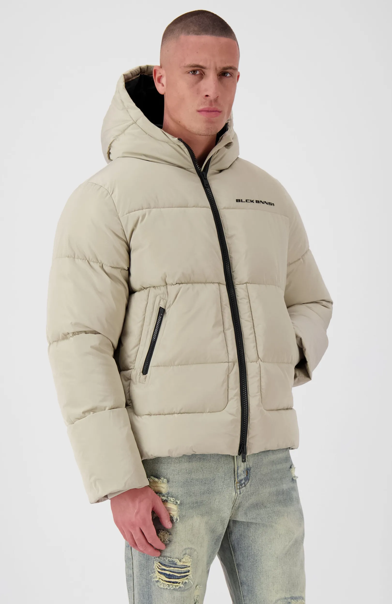 BLOCK PUFFER JACKET | Zand