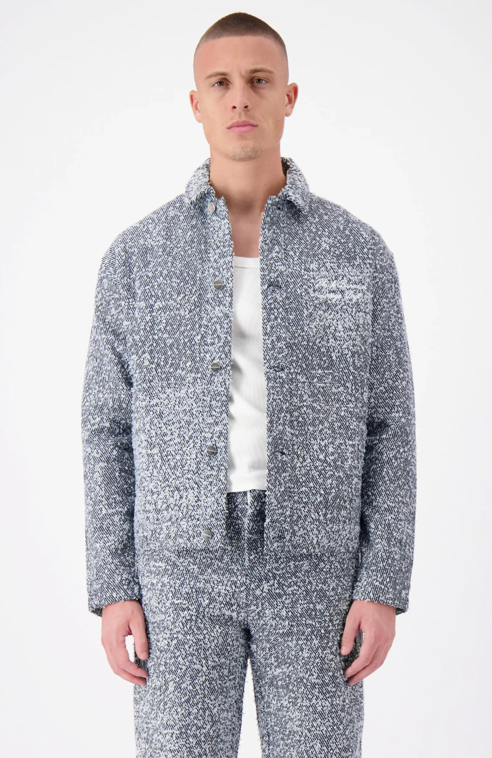 BOUCLE CARPENTER JACKET | Blauw