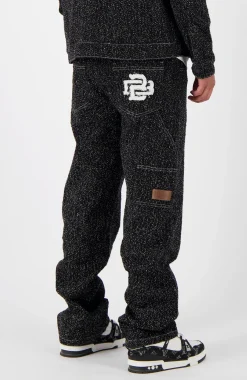 BOUCLE DENIM broek | Zwart