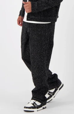 BOUCLE DENIM broek | Zwart