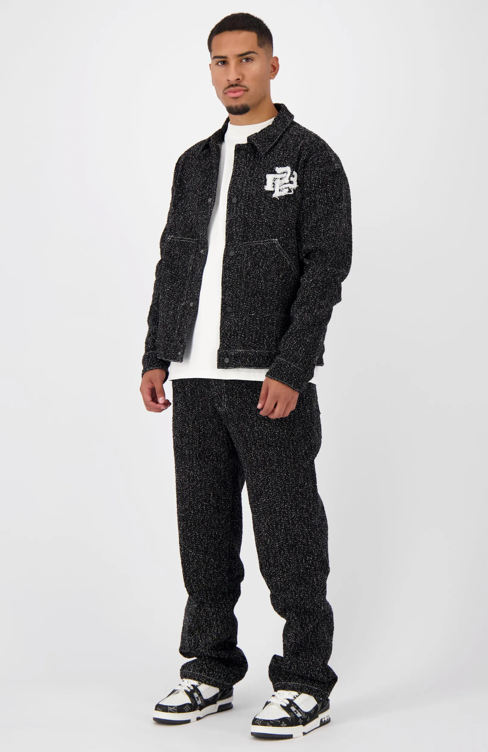 BOUCLE DENIM SUIT | Zwart