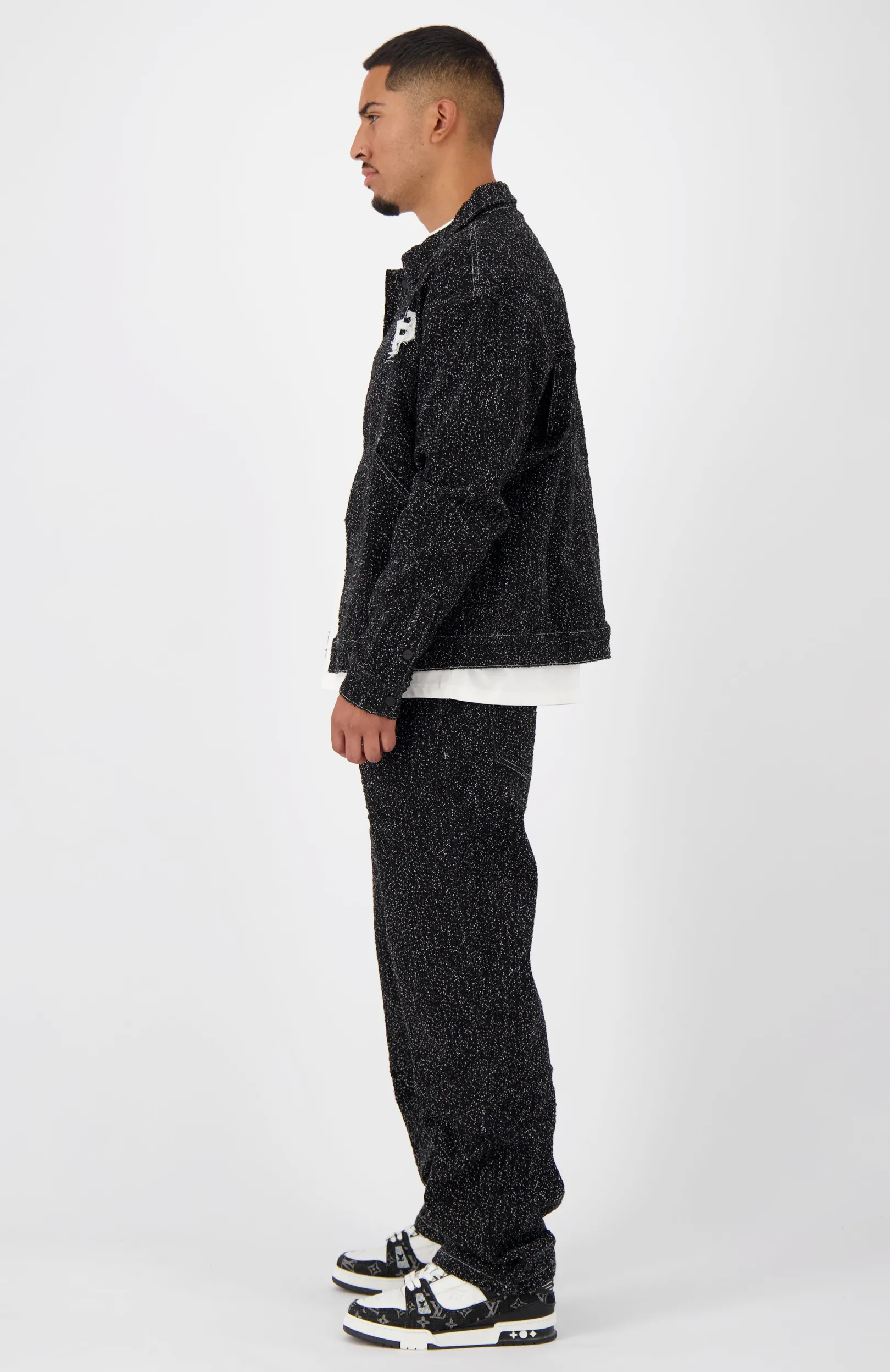 BOUCLE DENIM SUIT | Zwart