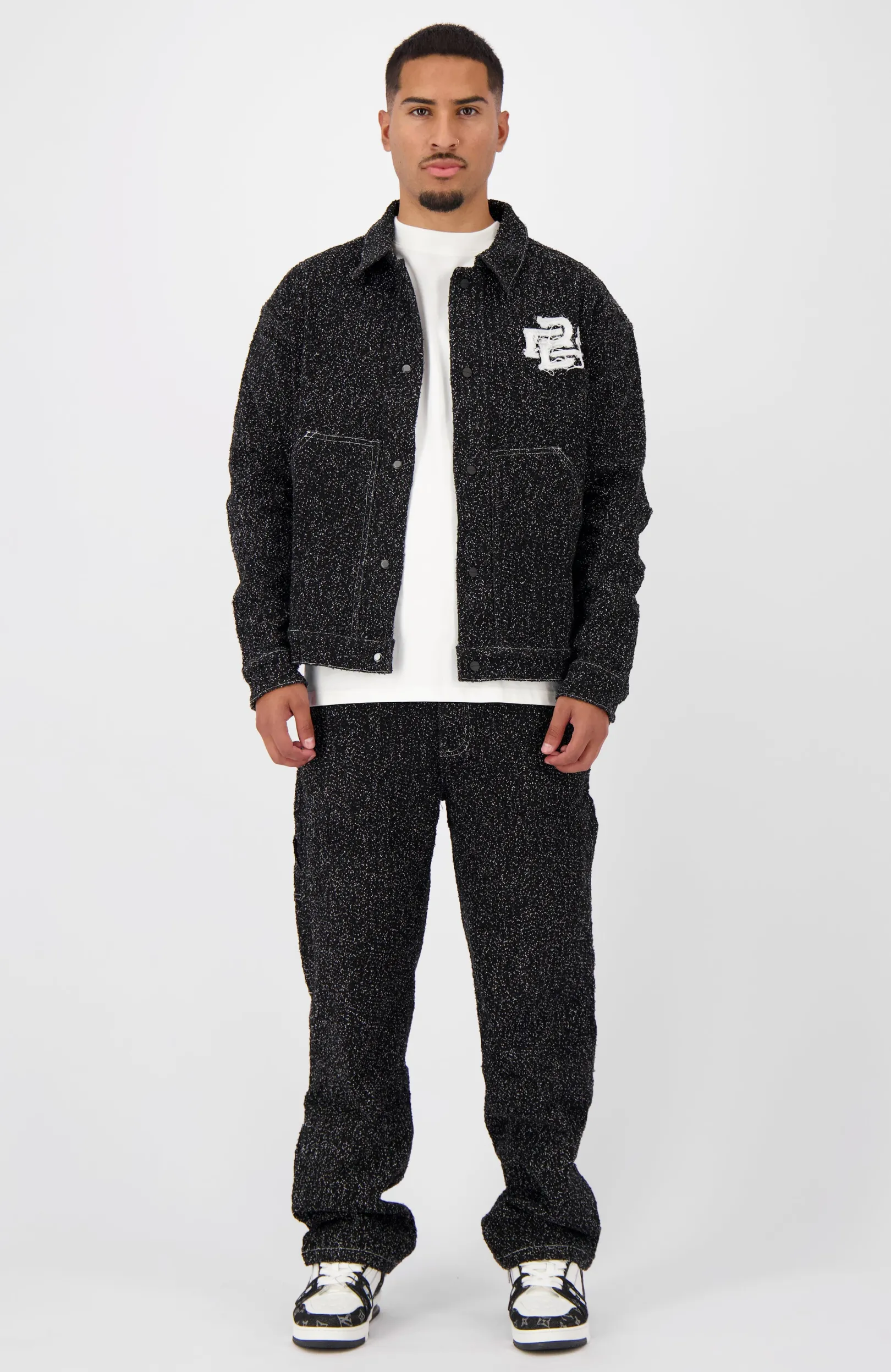 BOUCLE DENIM SUIT | Zwart