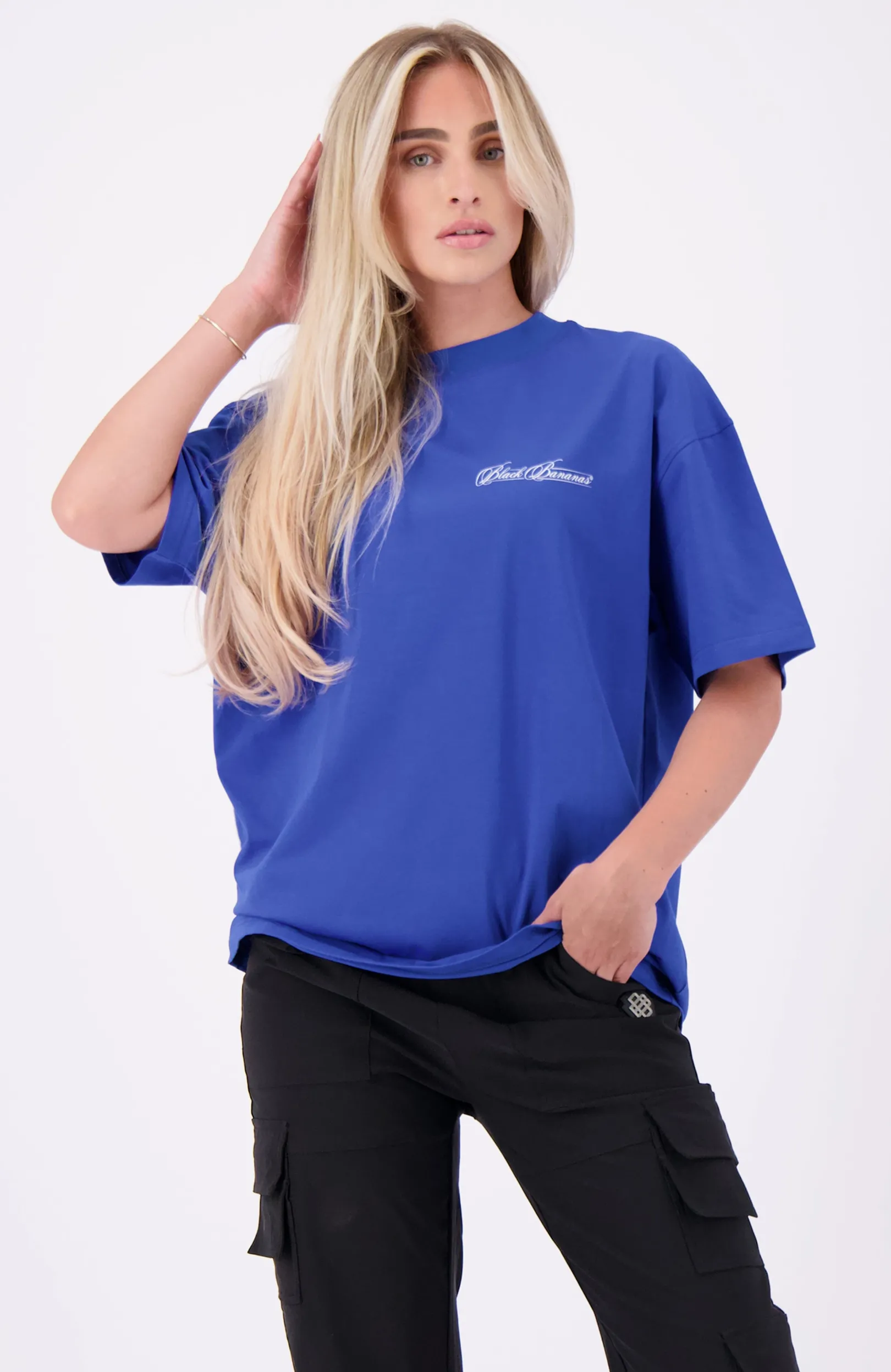 CALLIGRAPHY T-SHIRT | Kobaltblauw