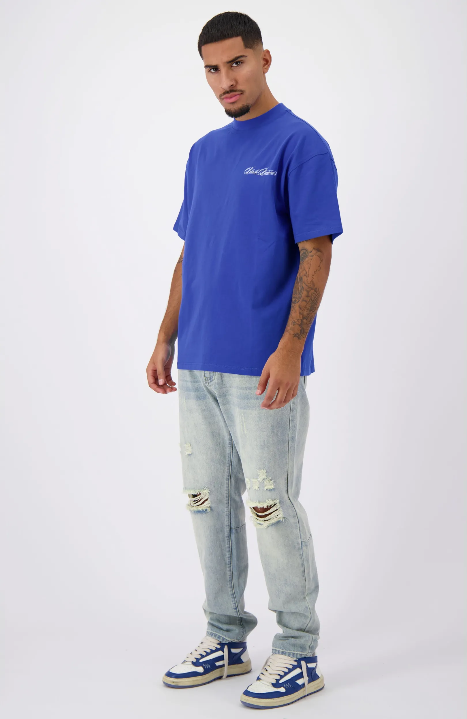 CALLIGRAPHY T-SHIRT | Kobaltblauw