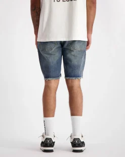 CUT OFF DENIM SHORTS | Donkerblauw