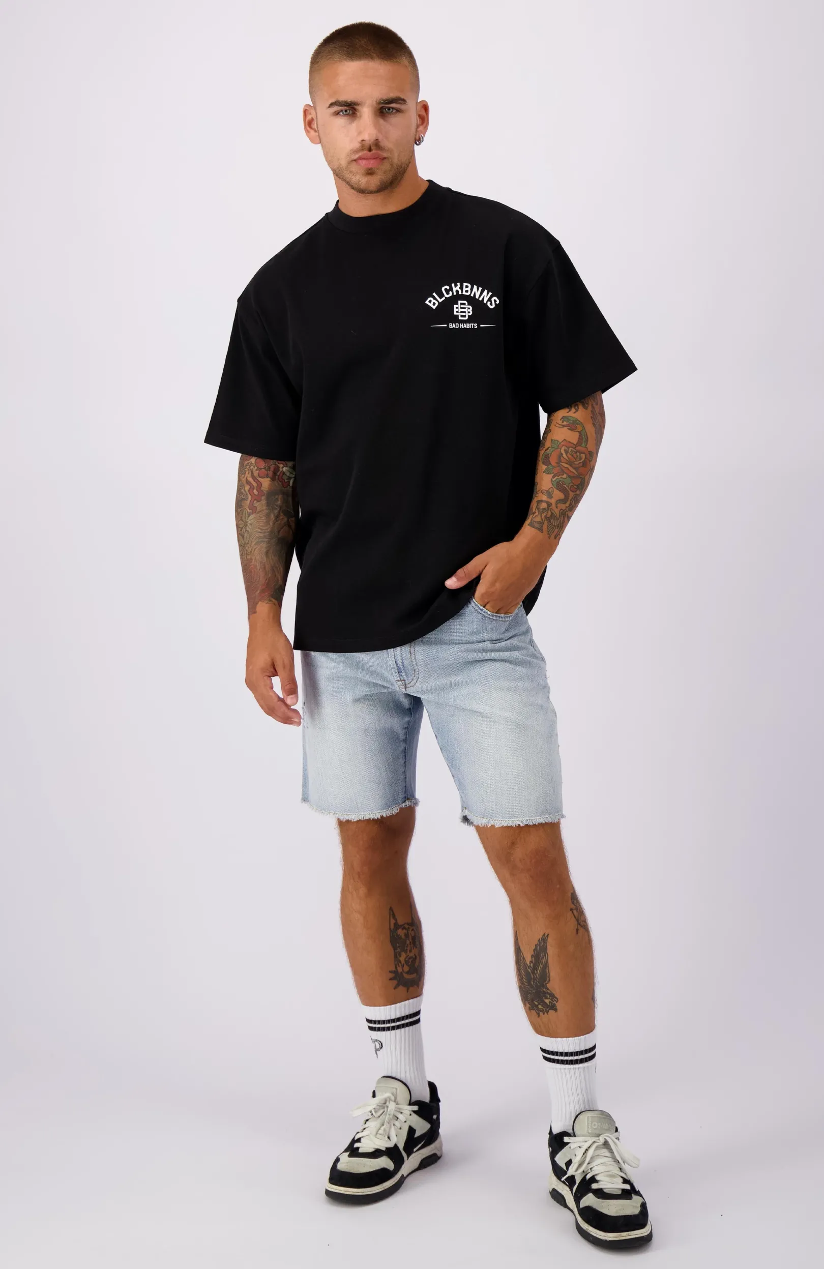 CUT OFF DENIM SHORTS | Lichtblauw