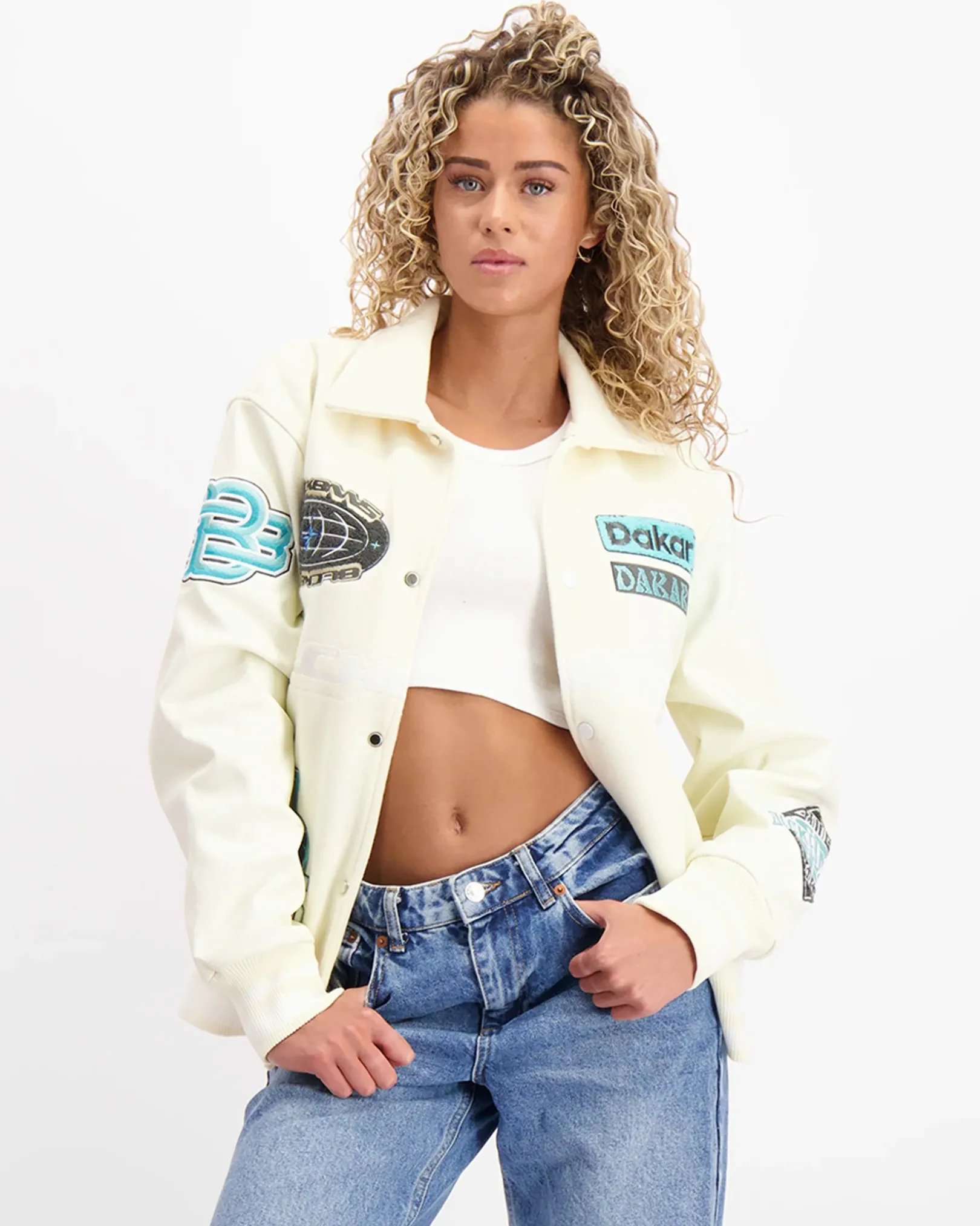 DESERT RACE VARSITY JACKET | Beige