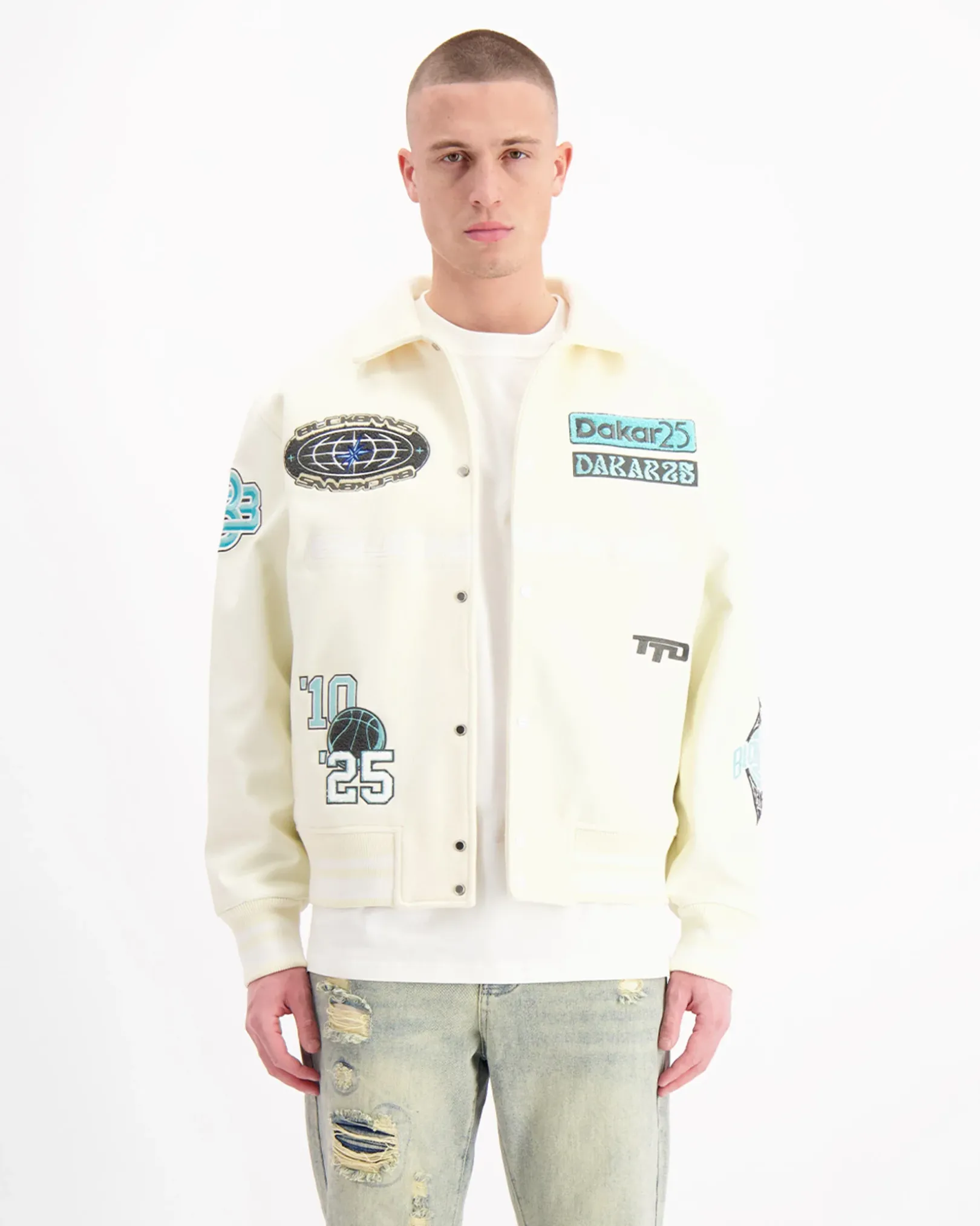 DESERT RACE VARSITY JACKET | Beige