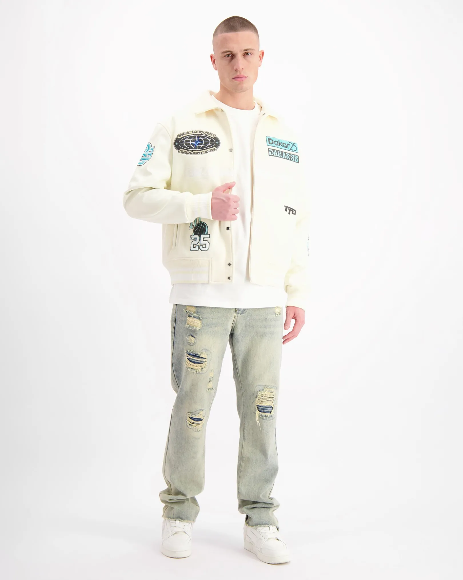 DESERT RACE VARSITY JACKET | Beige