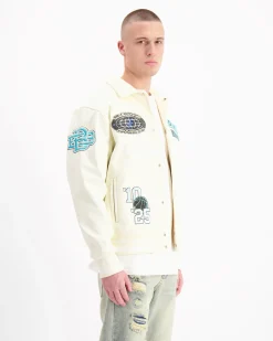 DESERT RACE VARSITY JACKET | Beige
