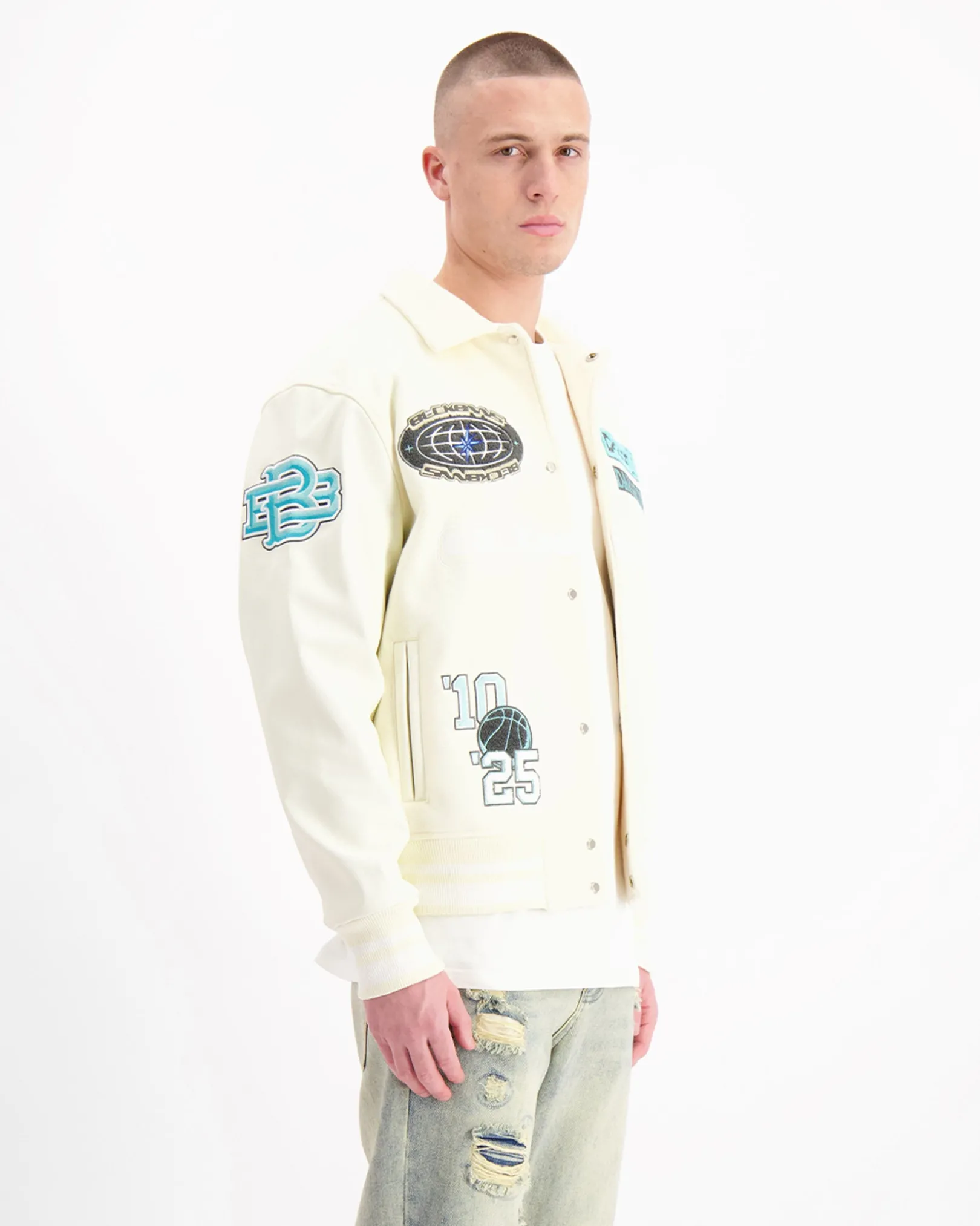 DESERT RACE VARSITY JACKET | Beige