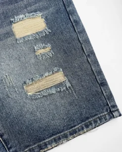 DISTRESSED DENIM SHORTS | Blauw