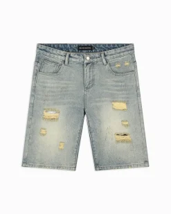 DISTRESSED DENIM SHORTS | Lichtblauw