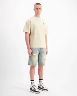 DISTRESSED DENIM SHORTS | Lichtblauw