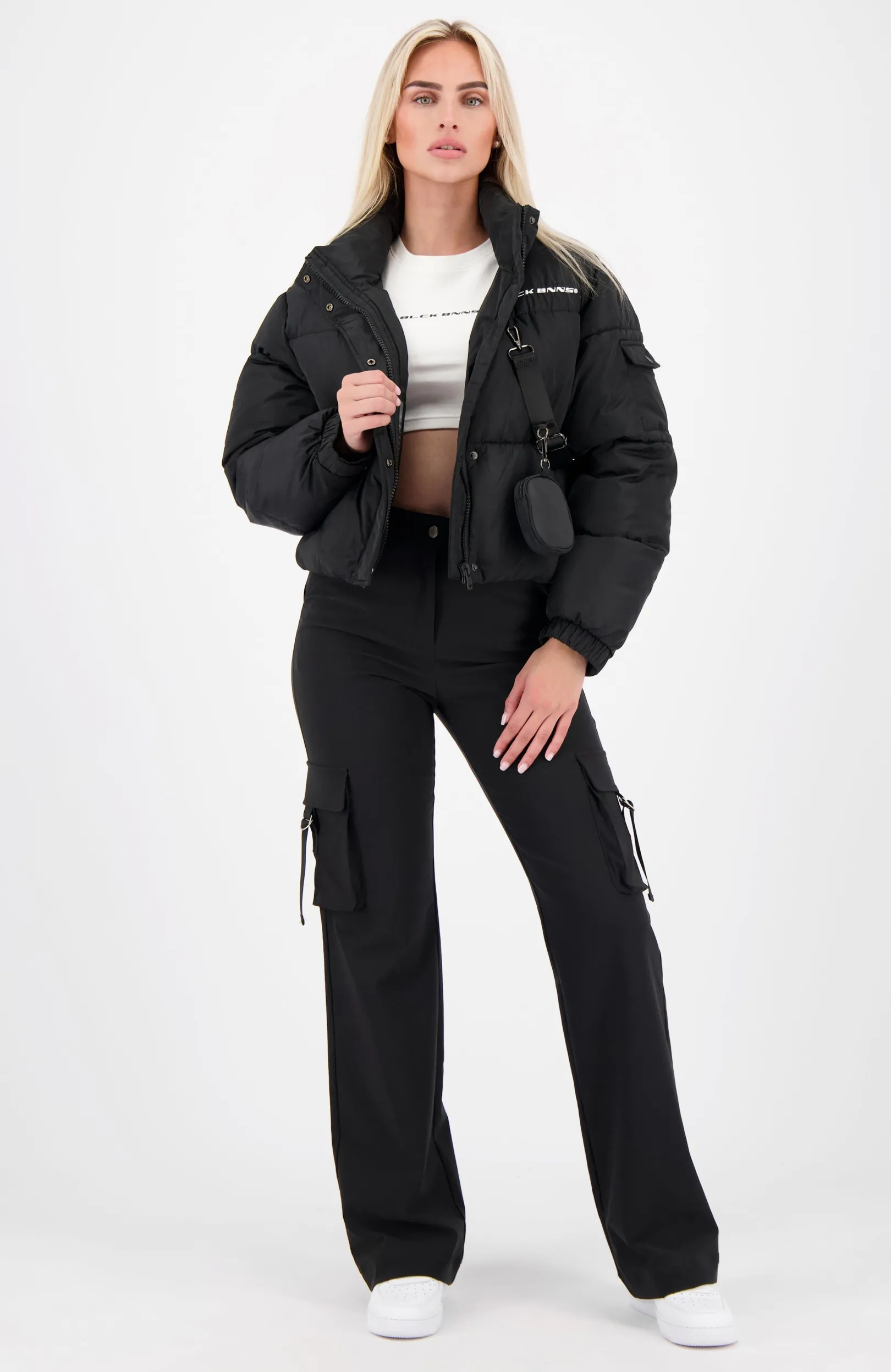 INITIAL BELT JACKET | Zwart