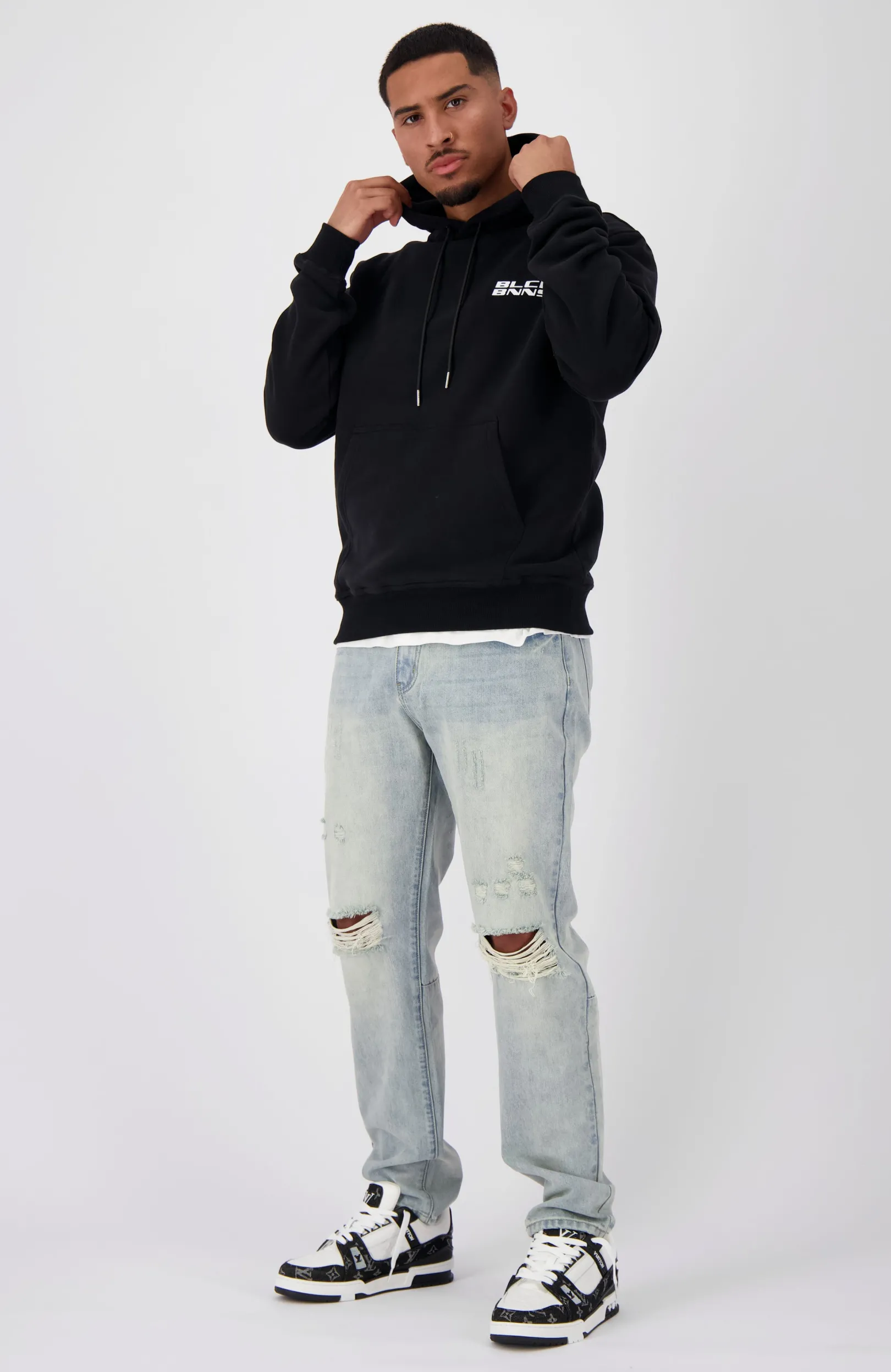 INITIAL HOODIE | Zwart