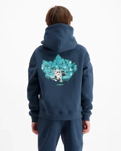 KIDS SPRAYED HOODIE | Navy