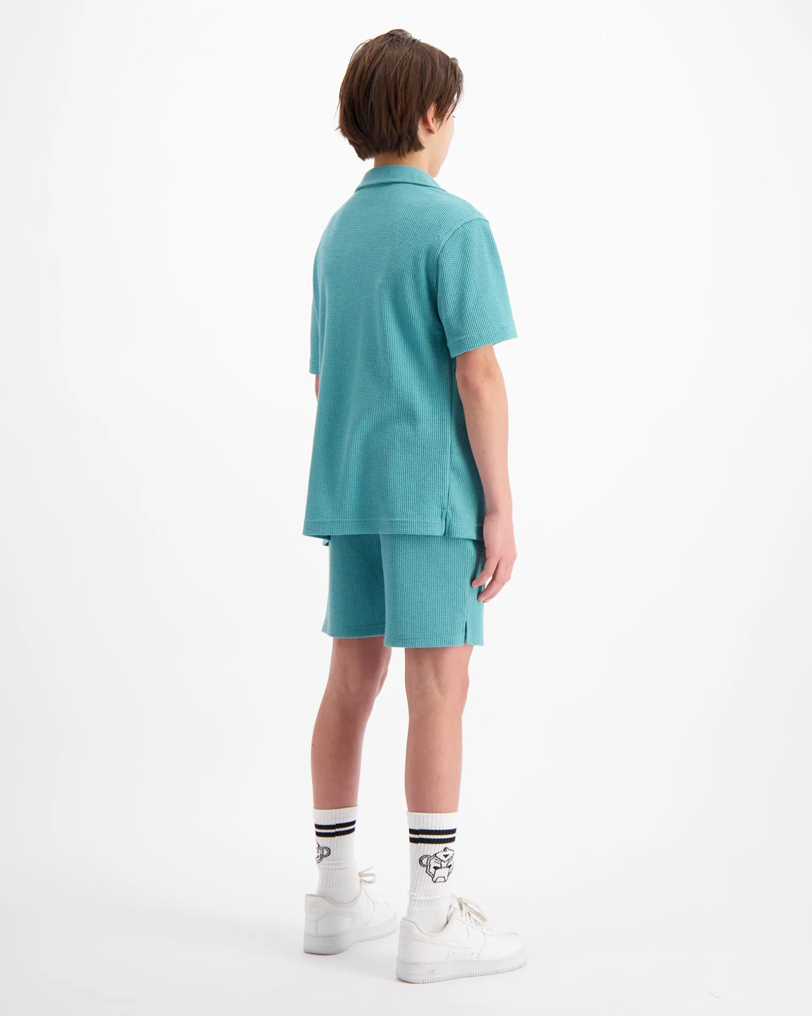 KIDS WAFFLE SHIRT SET | Groen