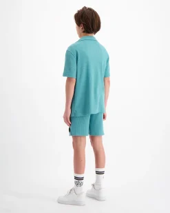 KIDS WAFFLE SHIRT SET | Groen