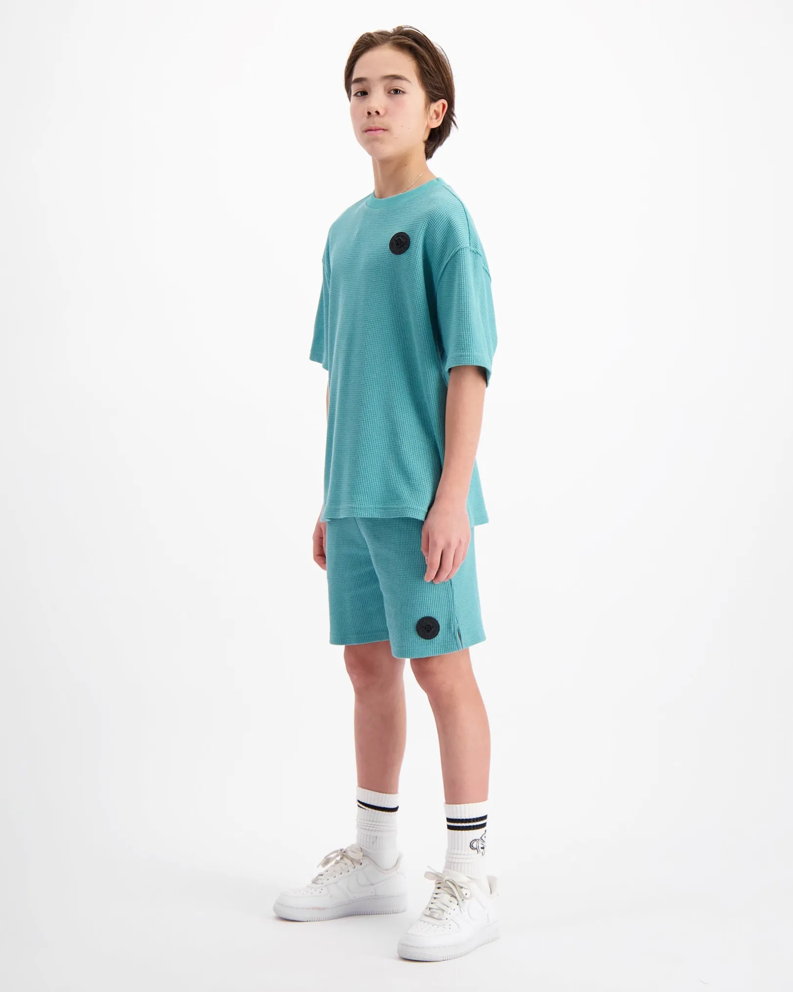 KIDS WAFFLE SHORTS | Groen