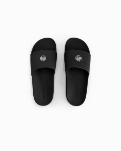 MONOGRAM PLATE slippers | Zwart
