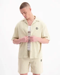 MONOGRAM WAFFLE SHIRT | Beige