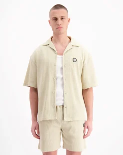 MONOGRAM WAFFLE SHIRT | Beige