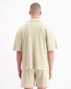 MONOGRAM WAFFLE SHIRT | Beige