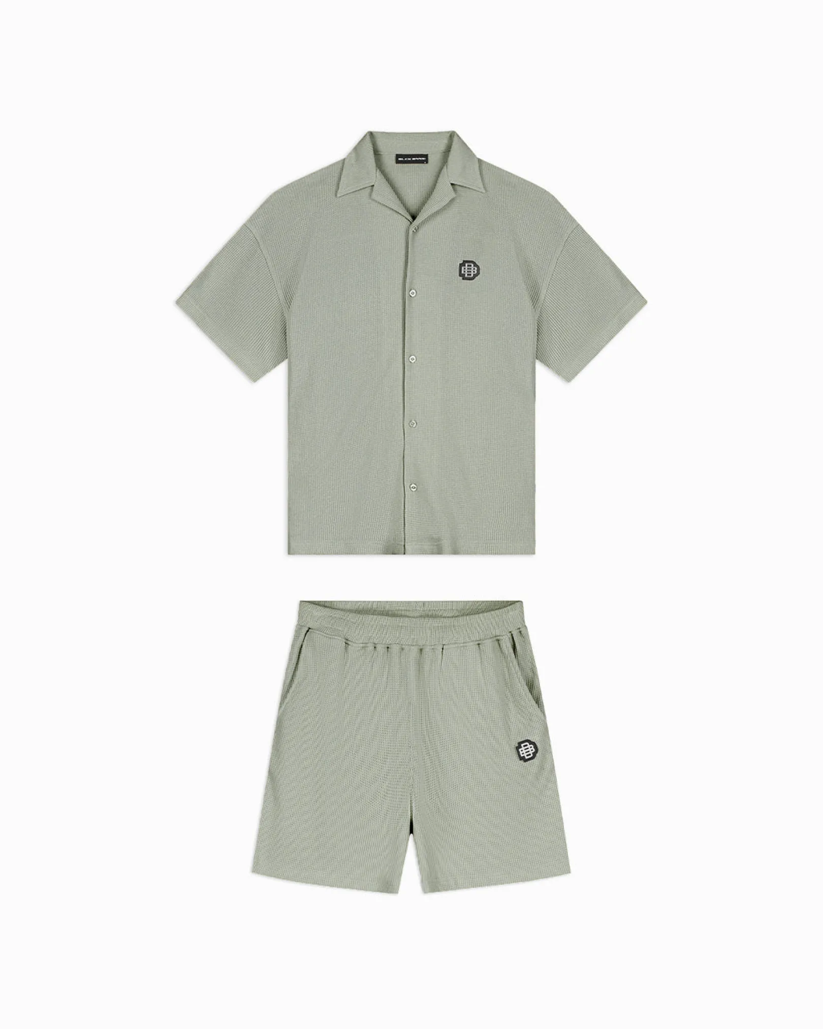 MONOGRAM WAFFLE SHIRT SET | Groen