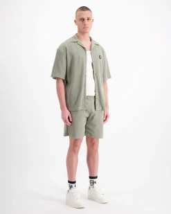 MONOGRAM WAFFLE SHIRT SET | Groen
