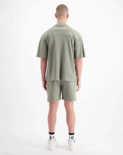 MONOGRAM WAFFLE SHIRT SET | Groen