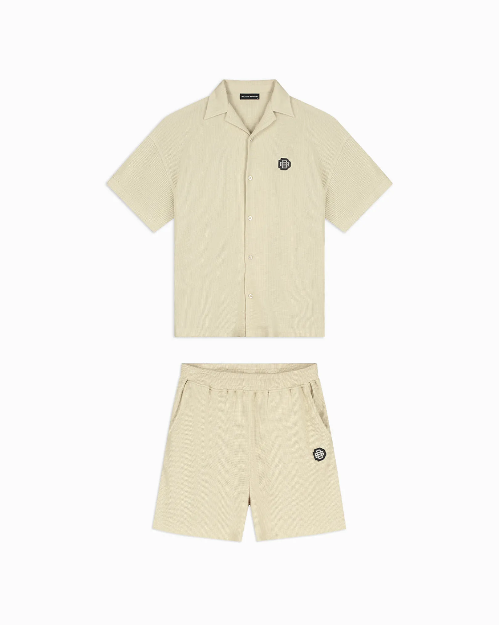MONOGRAM WAFFLE SHIRT SET | Beige