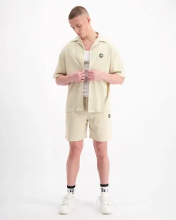MONOGRAM WAFFLE SHORTS | Beige