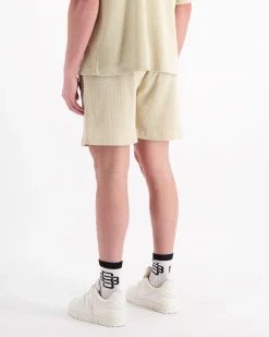 MONOGRAM WAFFLE SHORTS | Beige