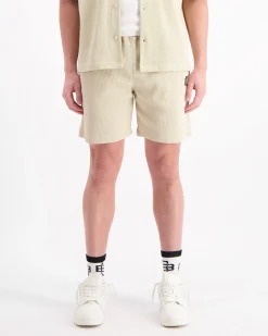 MONOGRAM WAFFLE SHORTS | Beige