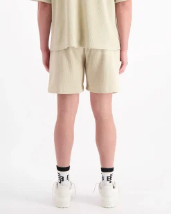 MONOGRAM WAFFLE SHORTS | Beige