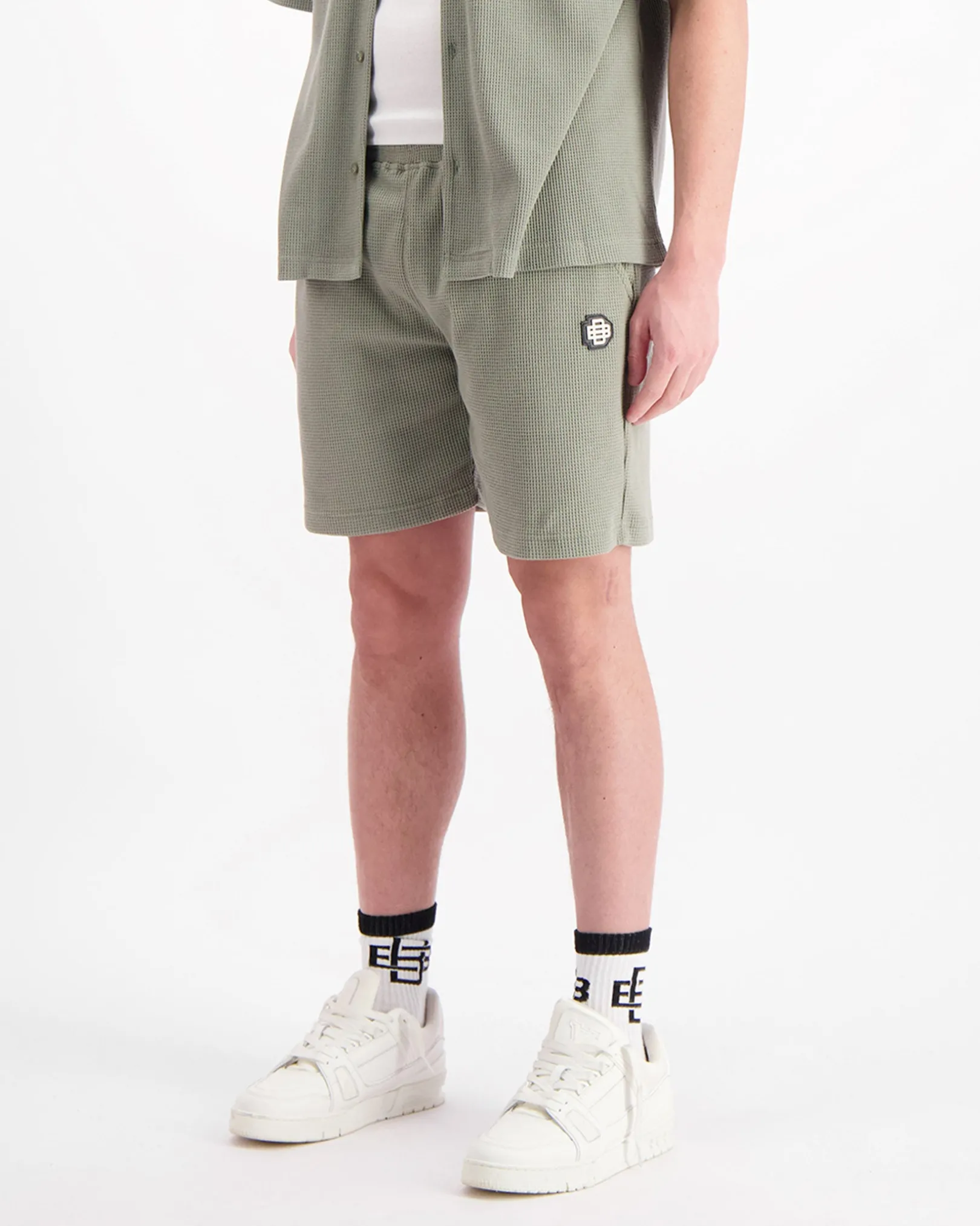 MONOGRAM WAFFLE SHORTS | Groen