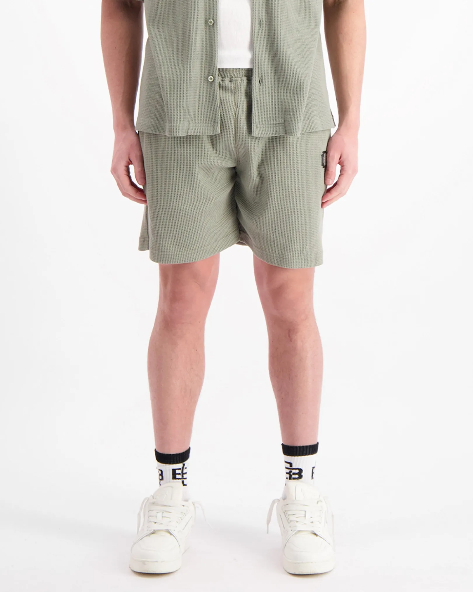 MONOGRAM WAFFLE SHORTS | Groen