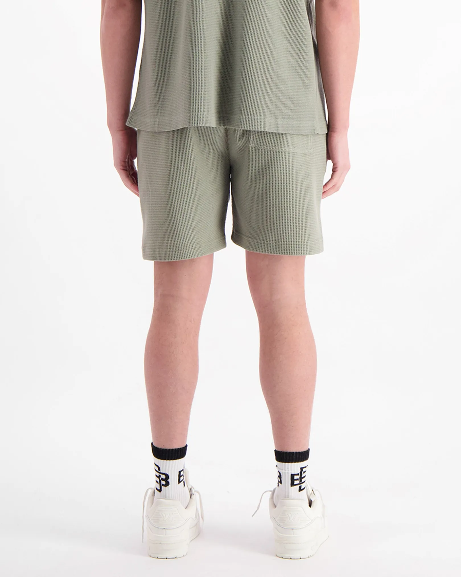 MONOGRAM WAFFLE SHORTS | Groen