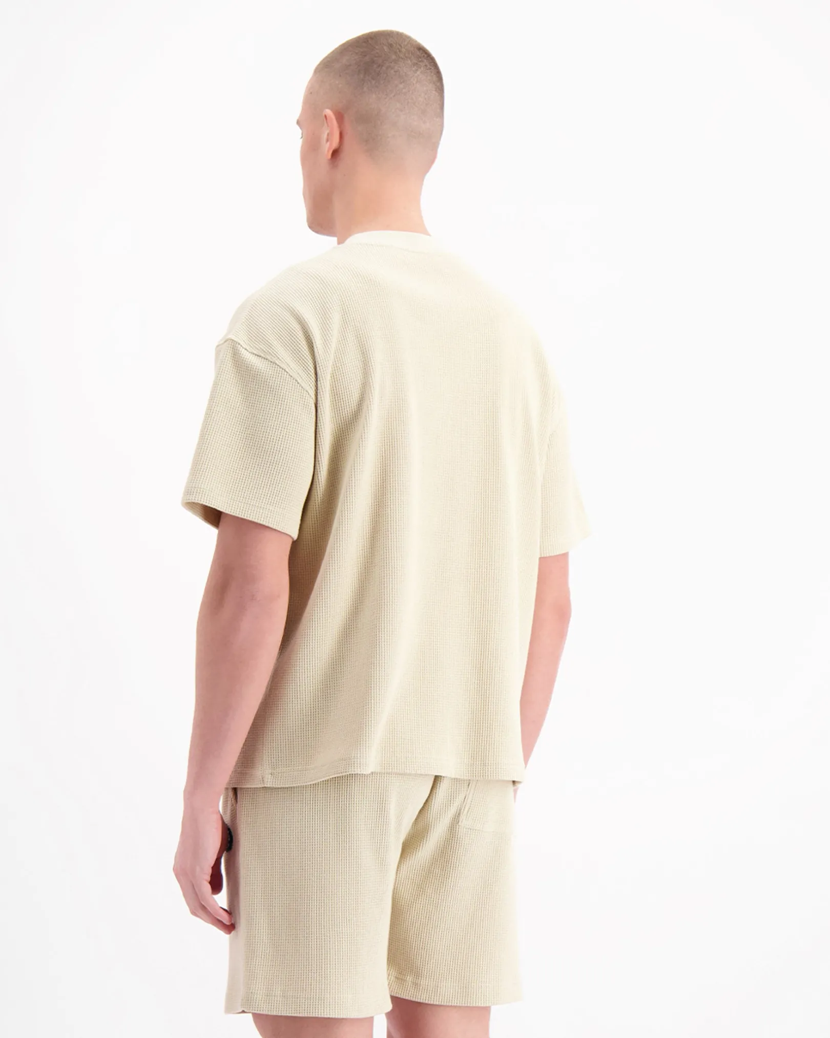 MONOGRAM WAFFLE T-SHIRT | Beige
