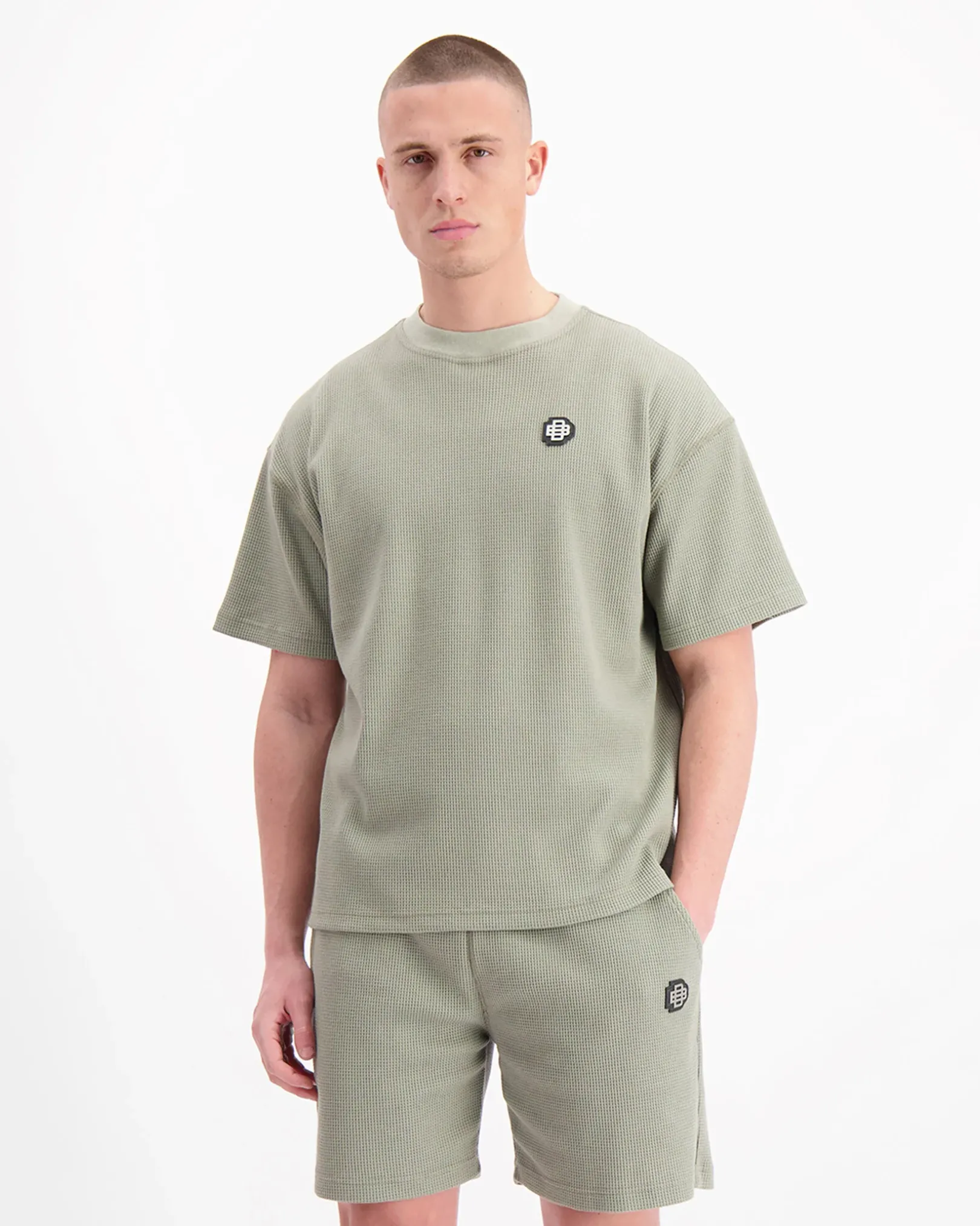 MONOGRAM WAFFLE T-SHIRT | Groen