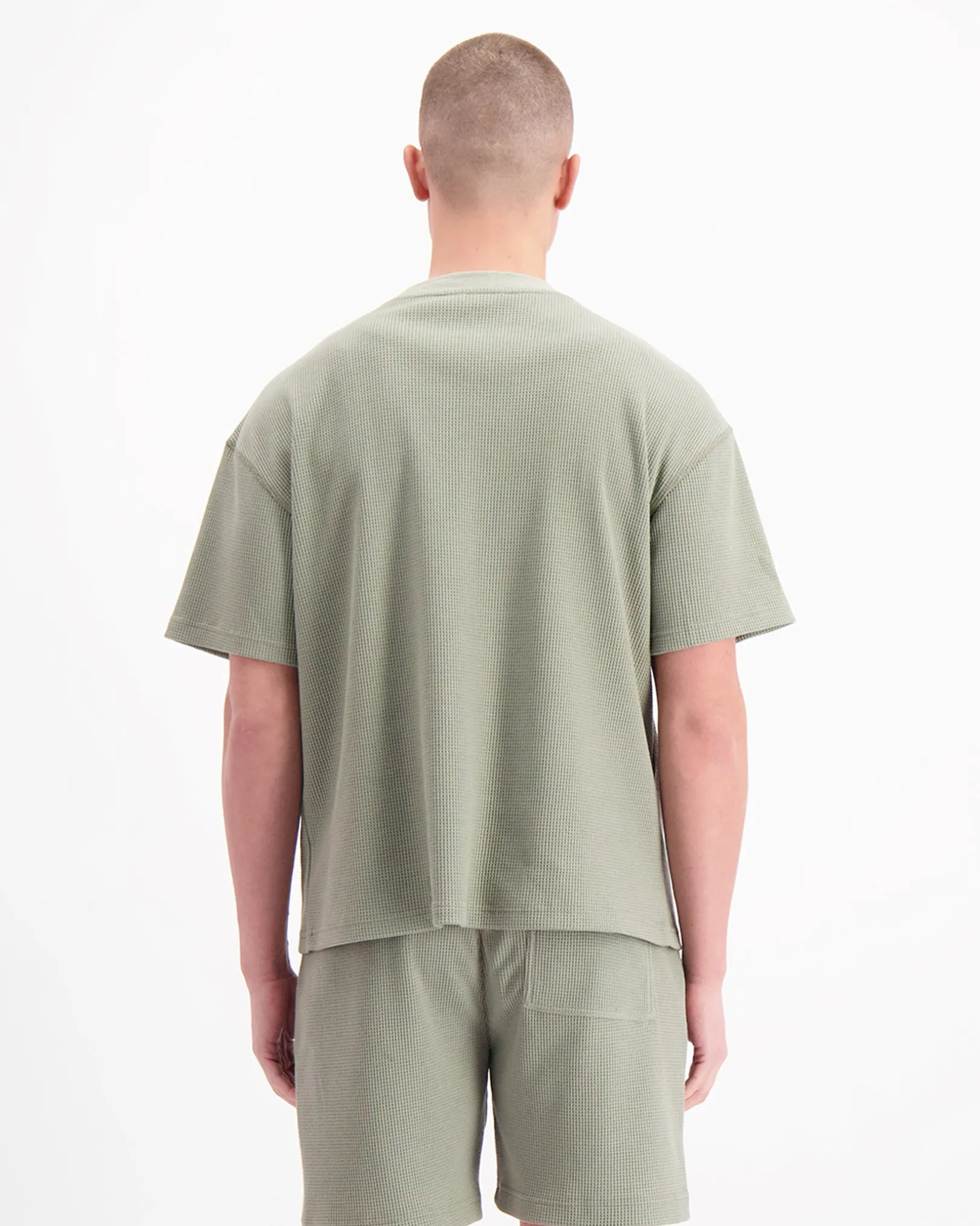 MONOGRAM WAFFLE T-SHIRT | Groen