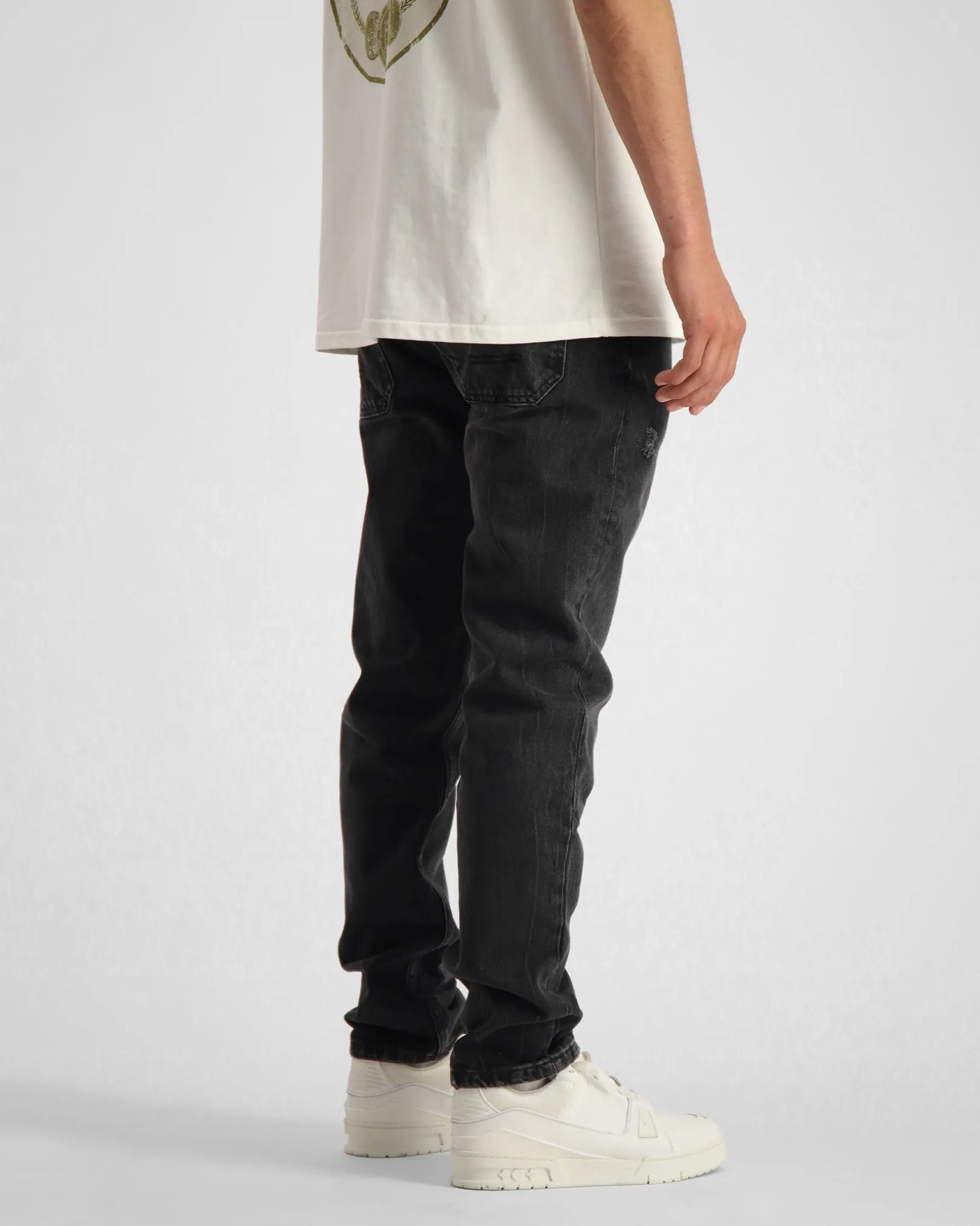 verwoest denim | zwart gewassen