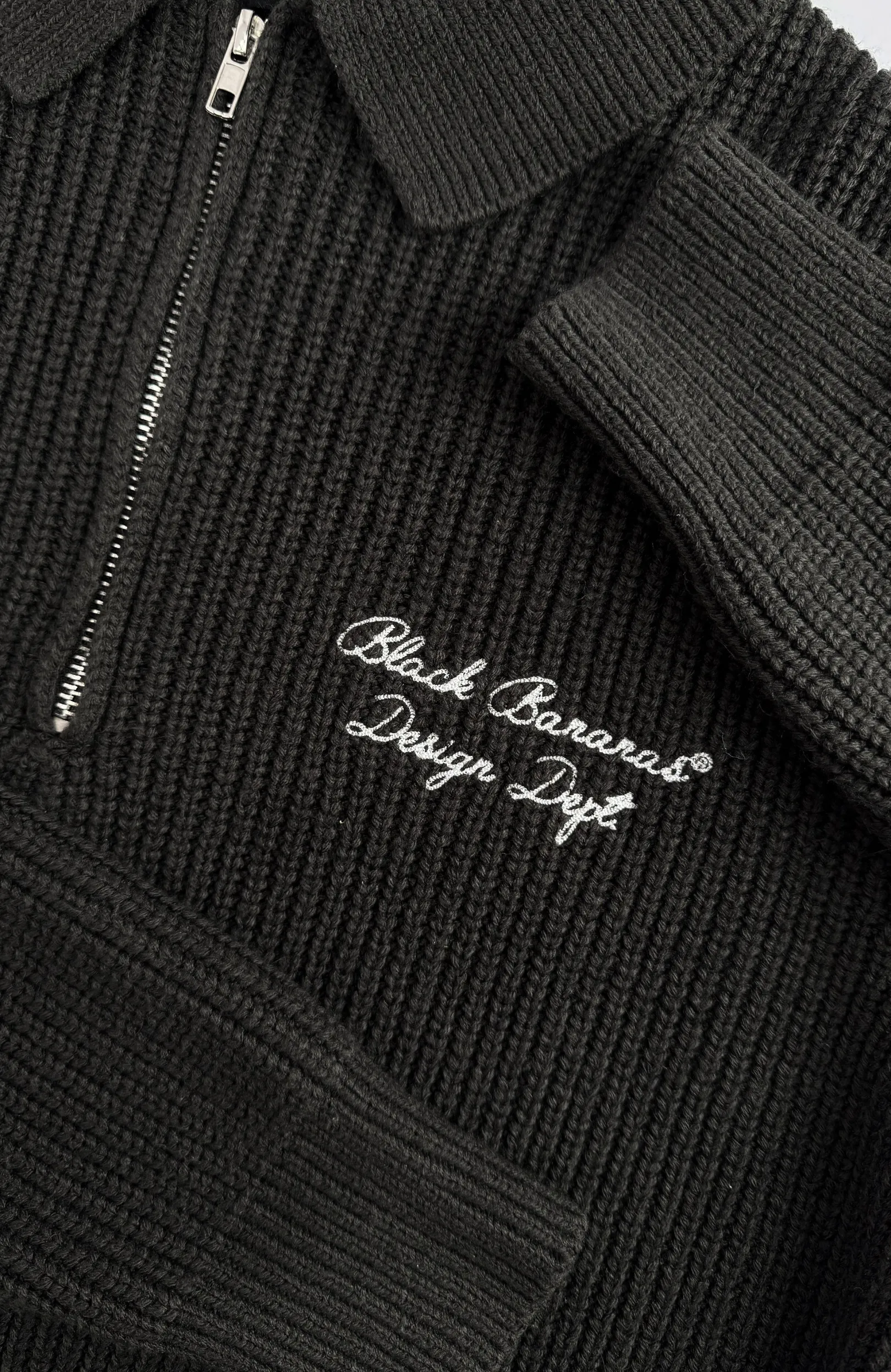 ZWART KNIT HALF ZIP Zwart